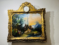 Biedermeier Picture Clock with Grand Music Mechanism