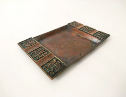 Vintage retro kézműves bronz hamutartó "MISKOLC" felirattal, kb az 1970es évekből