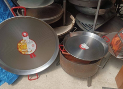 Paella 60cm Eredeti Spanyol Szelet sütő Serpenyő Grillező Tárcsalap helyett Flekken sütő