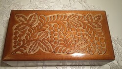 Kézzel faragott fa doboz, tároló doboz, ékszer tartó