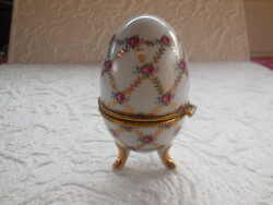 LIMOGES  francia , fabarge porcelán tojás  , kézi festés   10 cm