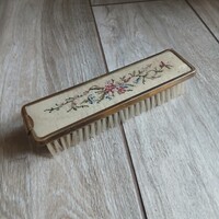 Szép régi rézkeretes ruhakefe (16,2x4,3x3,8 cm)