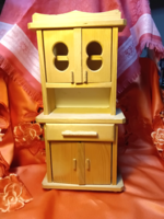 Fa konyhaszekrény, tálaló, babaházi kellék