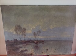 Olgyay Ferenc festménye,Tehenek az ártéren