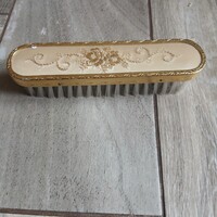 Régi virágdíszes rézkeretes ruhakefe II. (15,7x3,8x3,5 cm)