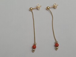 Meseszép korral és aranygolyós 14K arany logós női fülbevaló