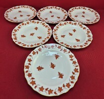 Herendi Small Plates with Grape Leaf Pattern