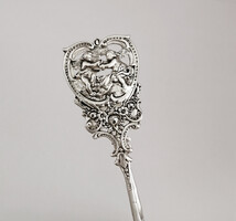 Német 800-as ezüst süteményes csipesz, tortacsipesz - Játszadozó puttók