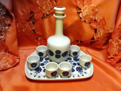 Alföldi porcelán, rővid italos készlet tállal