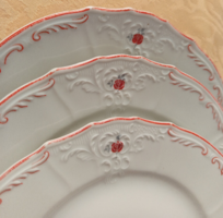 3 db antik Bernadotte porcelán süteményes tányér, 19,5 cm átmérőjűek