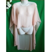 Barack színű, hosszított fazonú muszlin pelerin, alklami válltakaró