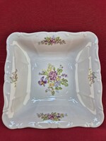 Zsolnay virág mintás négyszög tálaló