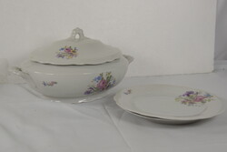 Zsolnay porcelán levesestál és 2 db tányér A282