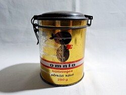 Retro Omnia kávés fém doboz 13 cm