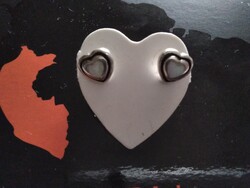 Szivecskés opál köves ezüst fülbevaló