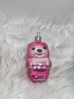 Retro  régi üveg karácsonyfadísz,maci