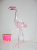 Muránói üveg madár - flamingó vagy gólya - 18,5 cm