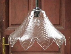 Modern stílusú levelek tölcsér mennyezeti lámpa , üveg búra , működik 40 x 35 + 18cm függő