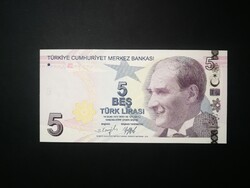Törökország 5 Lira 2022 Unc