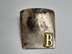 Antik 835-as ezüst vadászsapka dísz madár toll tartó