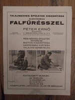 Régi kiadvány épületek kiszárítása falfűrésszel, reklámanyag,papírrégiség 1920-as évek