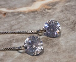 Swarovski köves hosszú jelzett ezüst fülbevaló