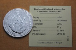 V. Ferdinánd 1837 B féltallér - Történelmi féltallérok utánveretben