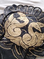 Fan from the 19th century / Bison leather, horn