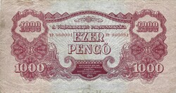 1000 pengő 1944 VH. Eredeti állapot 2.