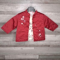 Gymboree hímzett, virágos kislány kabát keresztelőre 12-18 hó