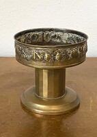 SZŐLŐ, KÖRTE, SZILVA DÍSZÍTÉSŰ ANTIK FÉM GYÜMÖLCSTARTÓ TALP ÜVEG NÉLKÜL