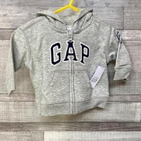 Baby GAP szürke cipzáras pulóver 0-3 hónap