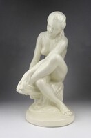 1X160 Kisfaludi Strobl Zsigmond törölköző nő kerámia szobor 33 cm