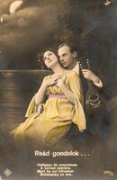 Képeslap: Holdfény, nő, nők.