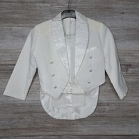 Fiú fehér keresztelőruha frakk felsővel