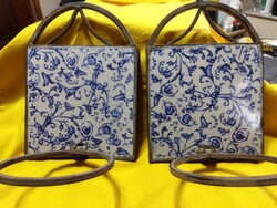 Régi csempe fali kaspó, virágtartó