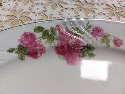 Gyönyörű rózsás, tál, kínáló, asztalközép, falra is akasztható, nehéz szép porcelán