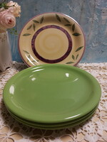 Zöld tányérok és olíva levél mintás tál