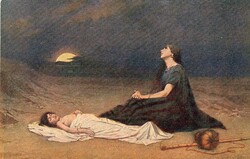 Képeslap: Holdfény, nő, nők.