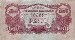 1000 pengő 1944 VH. Restaurált 2. "OA" Ritka sorozatszám