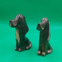 Ritka gyűjtői Bodrogkeresztúri kerámia kutya figurák