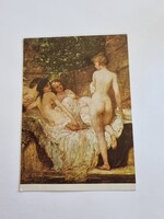 LOTZ KÁROLY Fürdő után - Magyar Nemzeti Galéria Budapest - színes postatiszta  képeslap