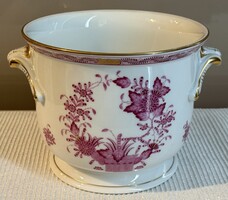 Herendi porcelán rózsaszín Indiai kosár mintájú kaspó