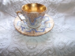 Bider kézzel festett porcelán teás csésze+ alj