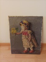 Boemm Ritta,baba virágcsokorral