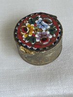 Antik Olasz Muránoi mikromozaik szelence, nagyon szép.