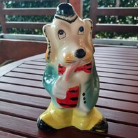 Kerámia kutya persely- kézzel festett 90' - es évek