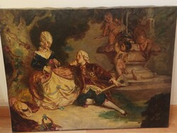 Heller Andor festmény,Barokk szerelmesek puttókkal