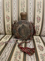 Fa kulacs magyar címerrel