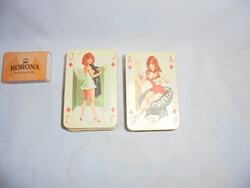 Két pakli retro pin up, csajos römi kártya  - együtt - hiányos, összesen 90 darab rajzolt lap